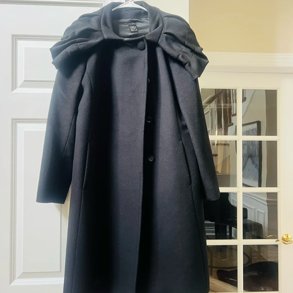 Cinzia Rocco like new stunning Black Double-Breasted virgin wool Coat - Picture 7 of 12